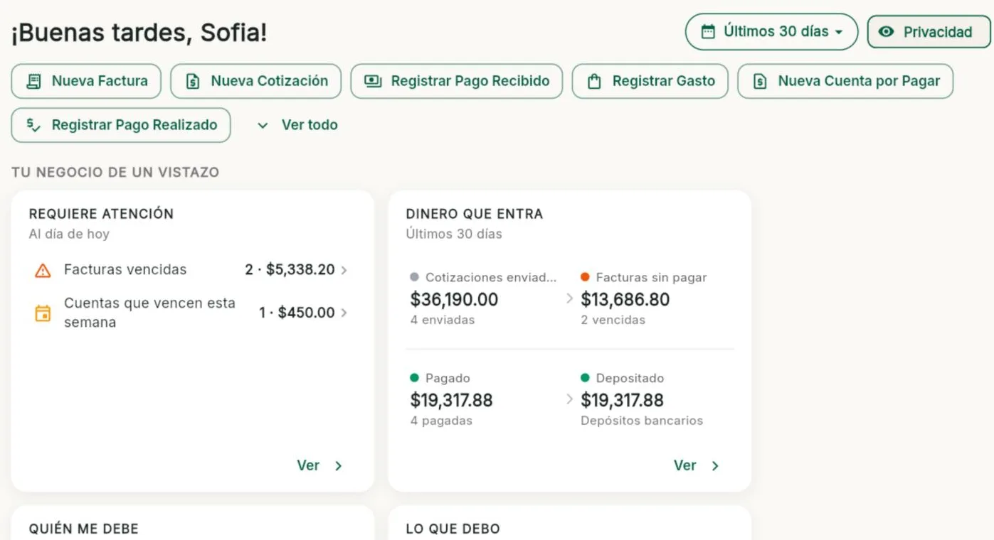 El panel de contabilidad de Bee203: lo que requiere atención y el dinero que entra