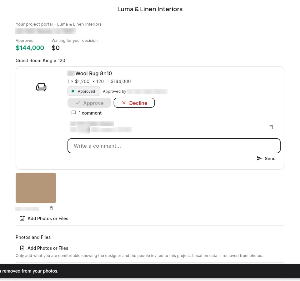 Uploads: location data is removed