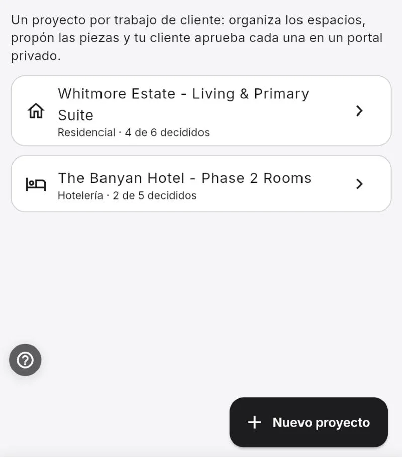 Tus proyectos de clientes