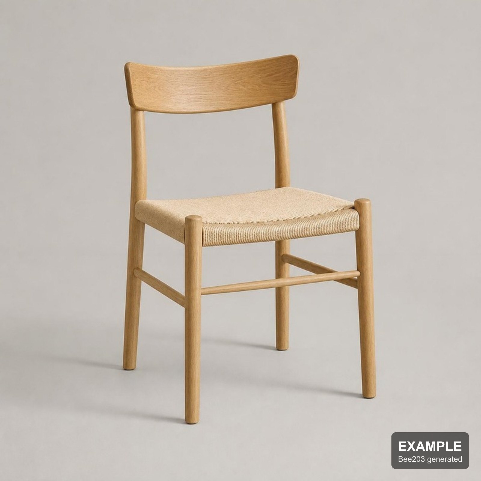 A white oak side chair from the Luma & Linen Interiors demo store
